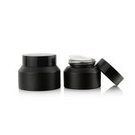Cosmetic Pump Bottle Manufacturer - Men's Skincare Cream Jar 15ml to 120ml Matte Black Glass with Screw Cap for Face Lotion