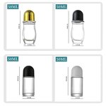 Glass Roll-on Bottles Manufacturer - In Stock 30ml 50ml Transparent Perfume & Deodorant Golden Lid Thickening Cylindrical