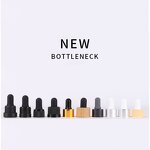 Glass Dropper Bottle Manufacturer - Warehouse Matte Black 5ml to 100ml Round Flat Sizes for Face Cream Essential Oil 1oz