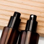 Glass Spray Bottle Manufacturer - Hot Selling Factory Outlet 20ml-120ml Amber Flat Shoulder Lotion with Screw Cap and Gold