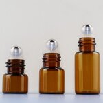 Glass Bottle Manufacturer - Mini Clear Amber Essential Oil 1ml-10ml Test Roller Ball Round Shape 3ml Roll on for Serum