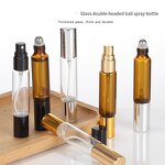 Cosmetic Bottle Manufacturer - In Stock 10ml Dual End Amber Glass Empty Perfume Sprayer Pump with Roll for Essential Oil