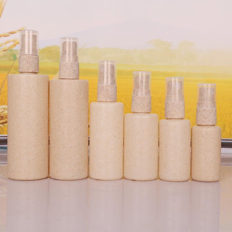 Wheat Straw Plastic Bottles Manufacturer - Biodegradable 20ml 30ml 50ml with Soft Tube Cosmetics and Lotion Hotel Amenities