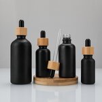 Glass Dropper Bottle Manufacturer - 20ml Anti-Gloss Matte Black Flat Shape With 40ml Capacity Fine Mist Empty Oil Bottle