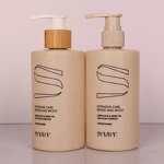 Cosmetic Container Manufacturer - Eco-friendly Biodegradable 300ml 500ml Wheat Straw HDPE Plastic Shampoo Bamboo Lid Matte