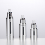Airless Spray Pump Bottle Manufacturer - Matte Silver 15ml 30ml 50ml Hot for Skin Care Serum and Lotion with Window