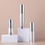 Airless Pump Bottle Manufacturer - In Stock 15ml 30ml 50ml Round Cosmetic Gold Silver Aluminum Finish Logo for Skin Care