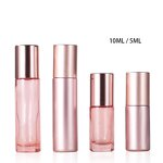 Glass Roll Bottles Manufacturer - 10ml 5ml Pink Rose Gold Finish Perfume Essential OilsTravel Roller Sample Vials Serum