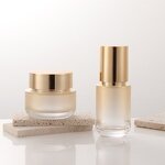 Glass Bottle Manufacturer - Stock 60ml 100ml 50g Gradual Gold Cream Empty Cosmetic Packaging with Screw Cap for Lotion