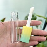 Lipgloss Tubes Manufacturer - In Stock 6ml Plastic Big Brush Wand Custom Applicator Screw Cap Lip Gloss Wand