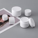 Scrub Jars Manufacturer - 50g Matte White PP 5g/10g/15g/30g Sample Containers Screw Top Lids Black Matte Cosmetics for