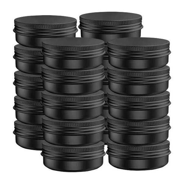 Makeup Sub-Pack Manufacturer - Aluminum Shikao Cream Jar Black Thread 5-60ml Rotating Lid for Beauty Boxes False Eyelashes