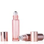 Glass Roll Bottles Manufacturer - 10ml 5ml Pink Rose Gold Finish Perfume Essential OilsTravel Roller Sample Vials Serum