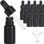 Glass Dropper Bottle Manufacturer - Warehouse Matte Black 5ml to 100ml Round Flat Sizes for Face Cream Essential Oil 1oz