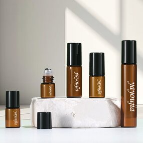 Glass Bottle Manufacturer - Mini Clear Amber Essential Oil 1ml-10ml Test Roller Ball Round Shape 3ml Roll on for Serum