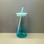 Plastic Can Manufacturer - Popular 16oz Clear to Ombre Gradient Shaped Colorful Lids Double Wall/Single Wall Style Beer Cup