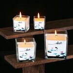 Glass Candle Jar Manufacturer - Transparent Square with Screen Printing Romantic Table Decoration Hydroponic Empty with