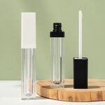 Plastic Lip Gloss Jars Manufacturer - Private Label Square AS/ABS 7ml Empty Screw Cap LED Light Mirror Shiny Colors for