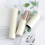 Lip Balm Bottle Manufacturer - New Stock 3.5g Matte White DIY Cosmetic Empty ABS Lipstick Screw Cap Packaging Container