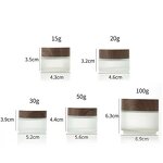 Glass Dropper Bottle Manufacturer - Wholesale Transparent Frosted Dark Bamboo Lid Wide-Mouth Jar Skin Care Serum 10g Black