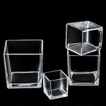Glass Candle Jar Manufacturer - Transparent Square with Screen Printing Romantic Table Decoration Hydroponic Empty with