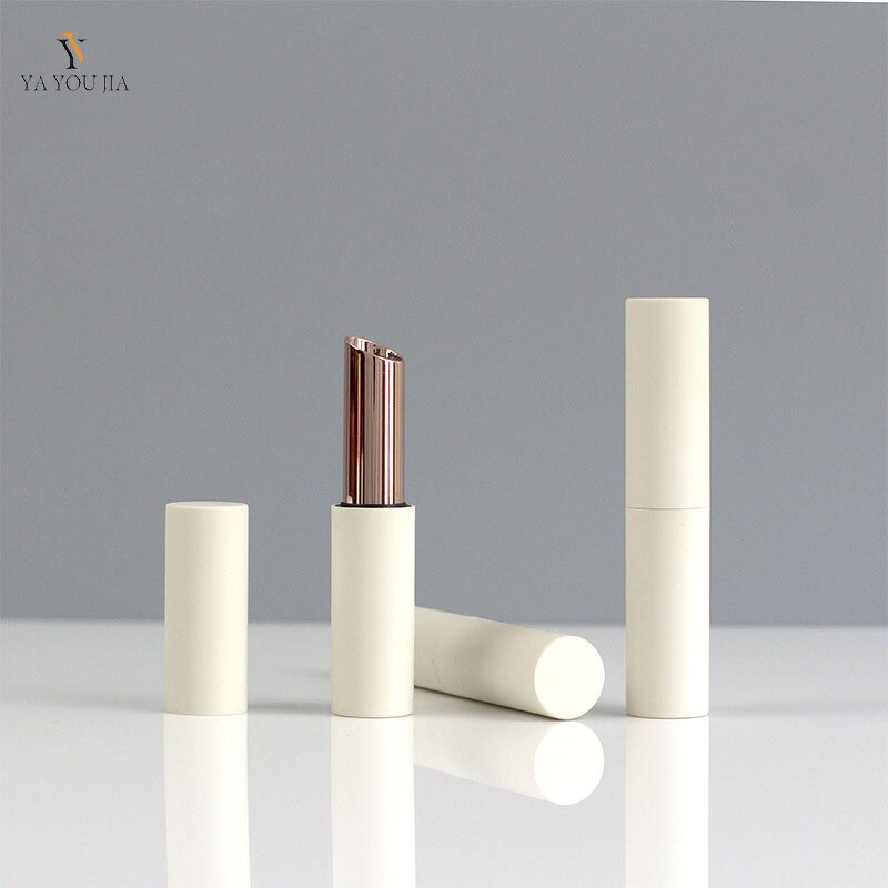 Lip Balm Bottle Manufacturer - New Stock 3.5g Matte White DIY Cosmetic Empty ABS Lipstick Screw Cap Packaging Container