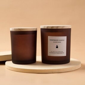 Candle Jars Manufacturer - Empty Hot Selling Luxury 7oz 10oz 15oz Amber Glass with Cork Seal Custom Made and Boxed