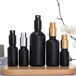 Glass Serum Bottles Manufacturer - In Stock Customized Matte Black Flat Shape 5ml to 100ml Fine Mist Perfume Spray with