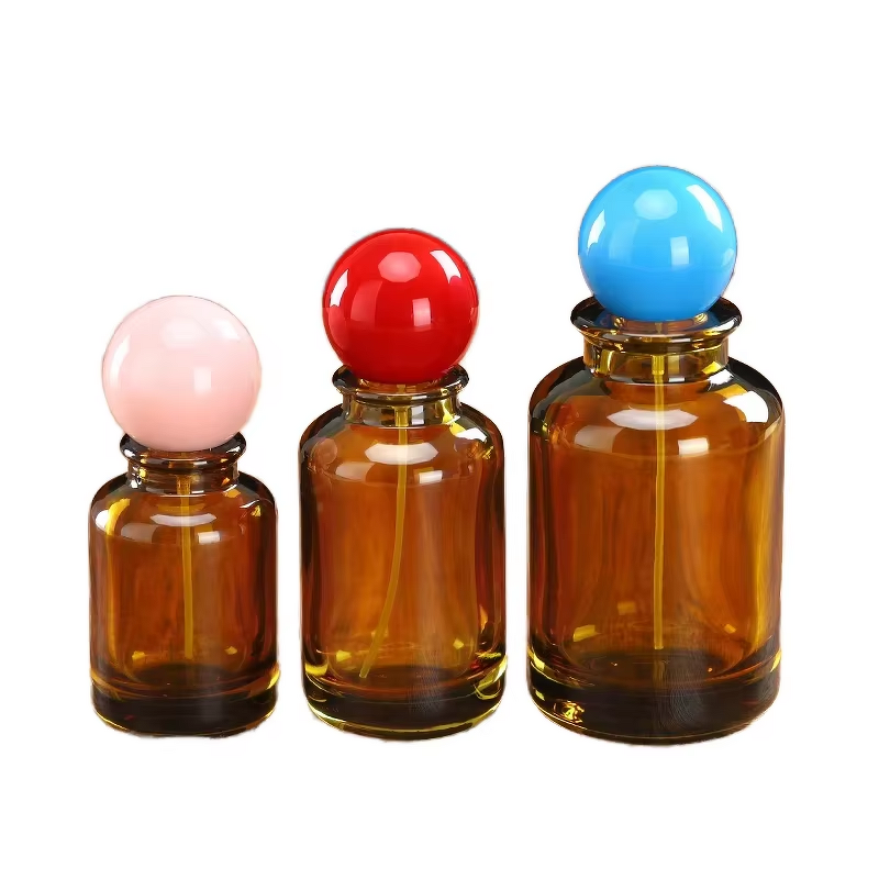 Perfume Bottles Manufacturer - Bulk 30ml 50ml 100ml Round Glass with for Ball Lid and Screw Cap Refillable and Sealing