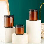 Candle Jars Manufacturer - High Quality Cylinder Shape Luxury 2oz 4oz 8oz 250ml Blue Green Amber Glass with Cork Sealing