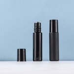 Roll-On Bottle Manufacturer - Black Matte 10ml 0.3oz Dropper Ball Eye Massage Oil Cream Serum Diffuser Screen Printing