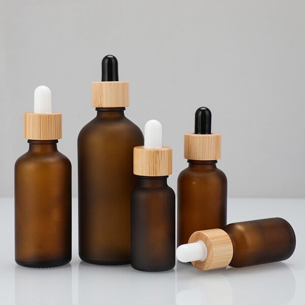 Skincare Packaging Set Manufacturer - 5ml to 100ml Glass Dropper Bottles Round and Flat Bamboo for Hair Serum Oil