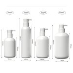 Wash Bottle Manufacturer - Stock 200ml 260ml 300ml 400ml 500ml HDPE Plush White Press Round Shoulder Dispenser Shampoo