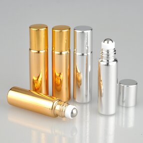 Glass Perfume Bottle Manufacturer - 5ml 10ml Luxury Essential Oil Gold Silver Black UV Printed Stainless Steel Roller for