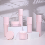 Airless Pump Lotion Bottle Manufacturer - High Quality Stock Double Plastic Bottle White Pink Frosted Face Empty for Skin