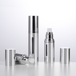 Airless Spray Pump Bottle Manufacturer - Matte Silver 15ml 30ml 50ml Hot for Skin Care Serum and Lotion with Window