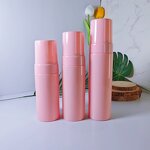 Face Wash Bottle Manufacturer - Luxury Pink Plastic With Foam Pump 100ml 150ml 200ml 3oz Cylinder Shape Screw Cap for