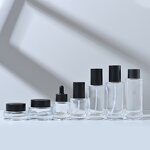 Glass Jar Set Manufacturer - Spot 30ml/50ml/100ml Cosmetic Thickened Screw Cap Transparent Essence Dropper for Skin Care