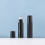 Roll-On Bottle Manufacturer - Black Matte 10ml 0.3oz Dropper Ball Eye Massage Oil Cream Serum Diffuser Screen Printing