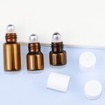 Glass Bottle Manufacturer - Mini Clear Amber Essential Oil 1ml-10ml Test Roller Ball Round Shape 3ml Roll on for Serum