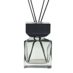 Glass Bottle Manufacturer - Deluxe Premium 100ml 200ml Black Square Aroma for Reed Diffuser Pump Spray Lid Refillable