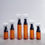 Airless Pump Bottles Manufacturer - Matte Orange 15ml 30ml 50ml Cosmetic Packaging Lotion Serum Spray Screen Skin Care