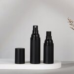 Airless Pump Bottles Manufacturer - In Stock High Quality Black Circle Matte Plastic 15ml 50ml for Lotion & Shampoo 30ml