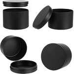 Candle Tins Manufacturer - Wholesale 4oz 8oz Seamless Matte Black Empty Metal Tinplate Packing with Lid Candle Jar Tin