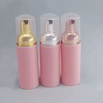 Foam Pump Bottle Manufacturer - Wholesale 50ml 2oz Frosted Pet Plastic Rose Gold Lid with Eyelash Cleaning Shampoo Capacity