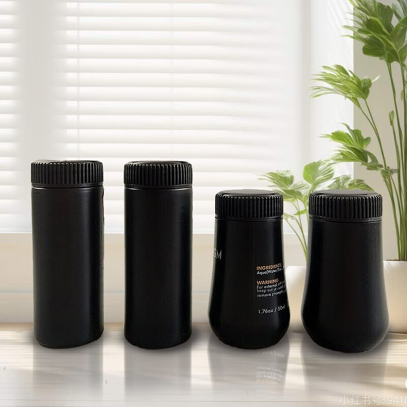 Loose Powder Containers Manufacturer - Customizable 10g Black Mini Empty Cosmetic Plastic Talcum Powder for Shampoo Spray