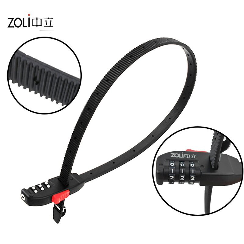 Scooter Helmet Lock Manufacturer - ABS+Stainless Steel Bike Motorcycle 3-digit Password MULTI-PURPOSE Bicycle Accessories