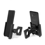 Cycling Phone Holder Manufacturer - Wholesale Universal for All Mobile Phones Silvery Black Aluminum for Mountain Bike Motorcycle E-bike