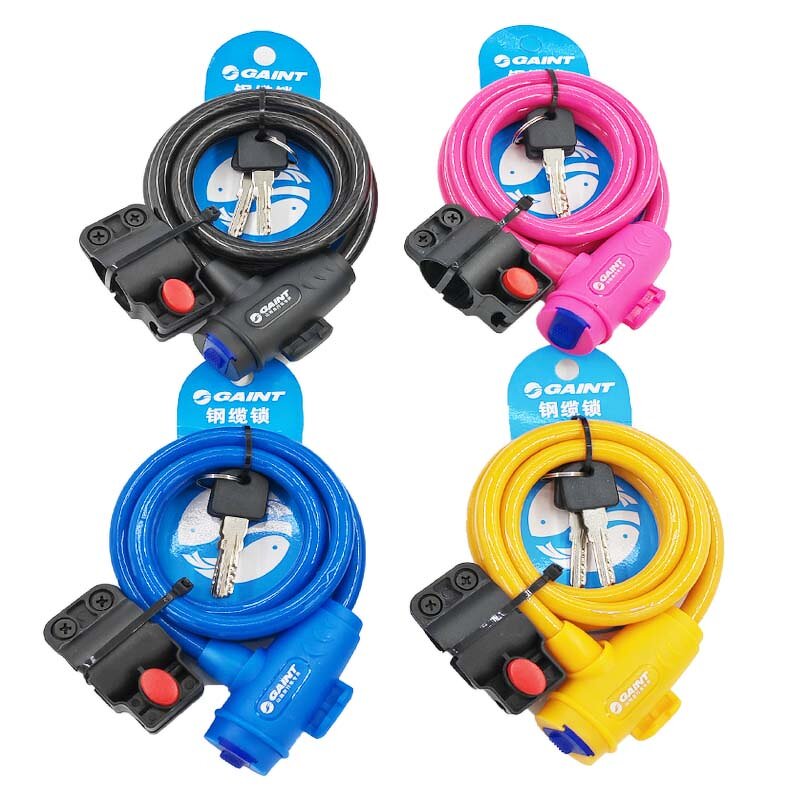 Mountain Bike Lock Manufacturer - Colorful Anti-breaking GANT 5108 Motorbike Key Lock 12mmx1.2m Chain Cable Anti-theft