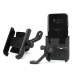 Cycling Phone Holder Manufacturer - Wholesale Universal for All Mobile Phones Silvery Black Aluminum for Mountain Bike Motorcycle E-bike